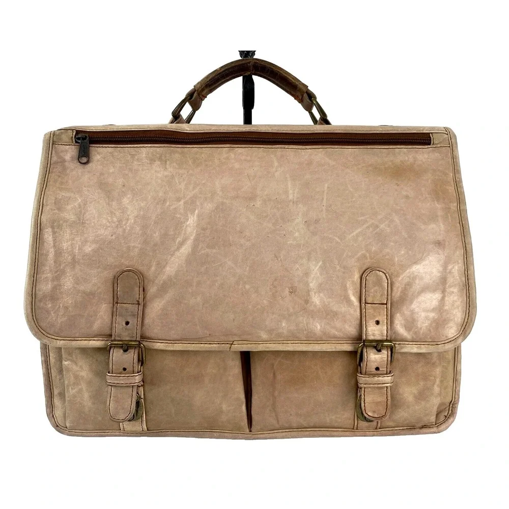 Vintage Jourdan Geneva Leather Briefcase Attache Case Computer Bag Large Fine